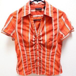 New York & Company Runched Button Up Shirt
